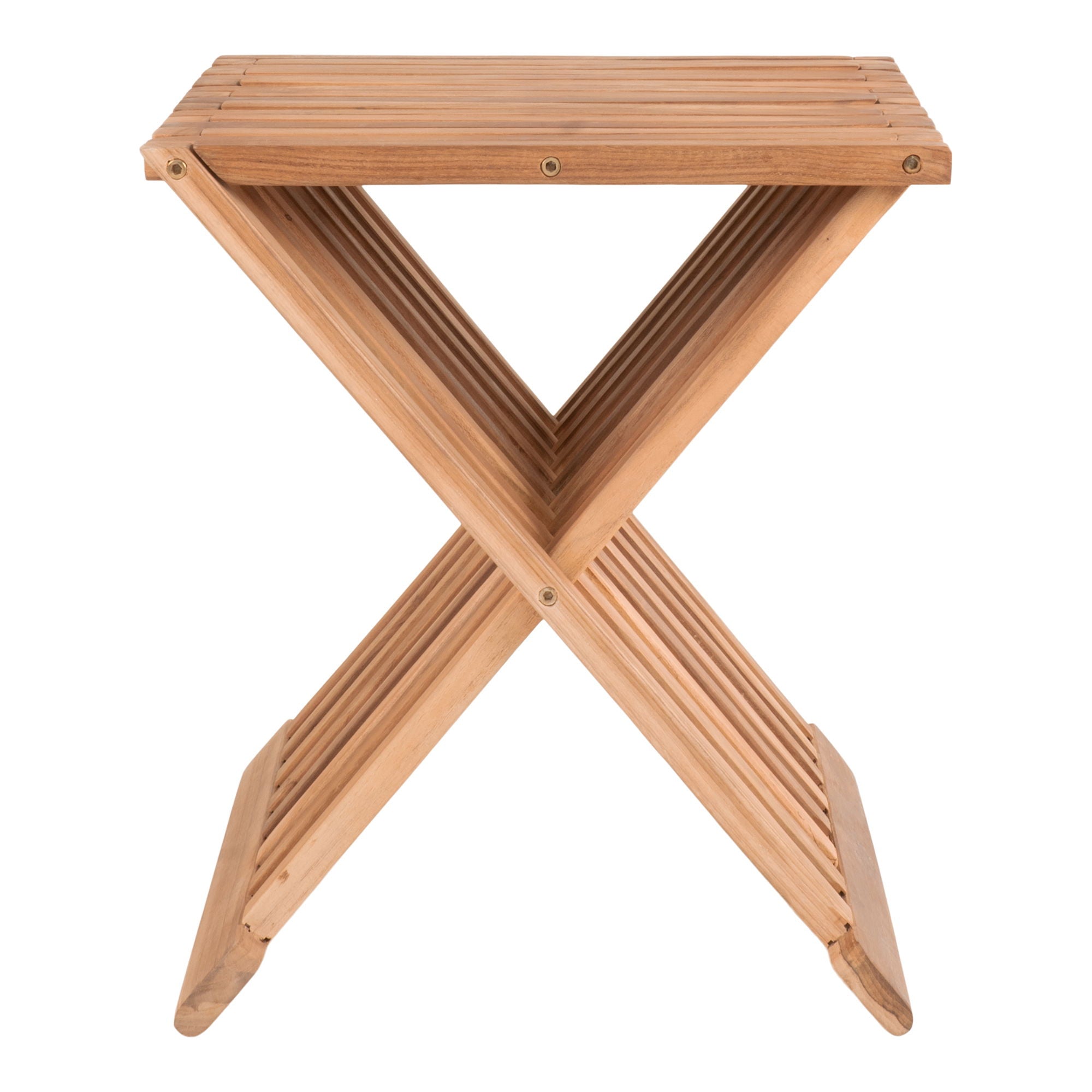 Erto – Hocker, Massivholz-Teak, klappbar, 40×35×45 cm